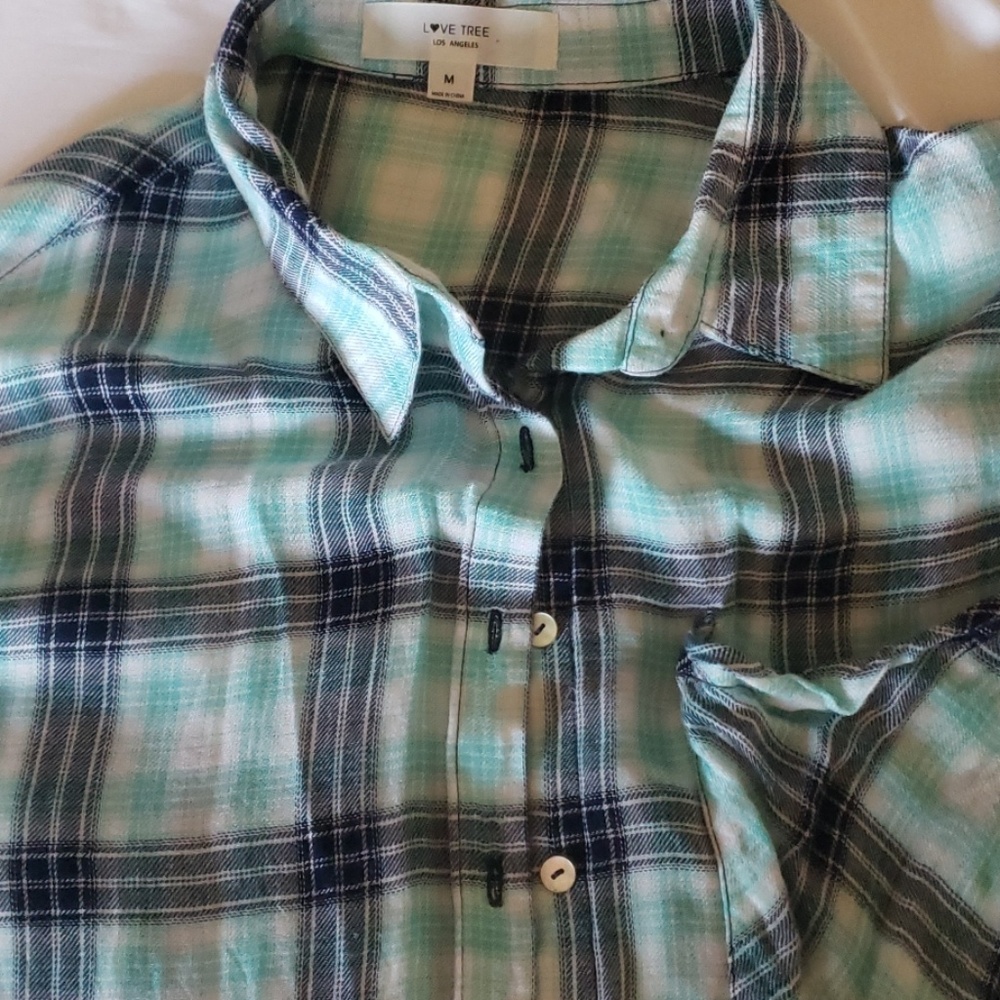 Blue Plaid Top